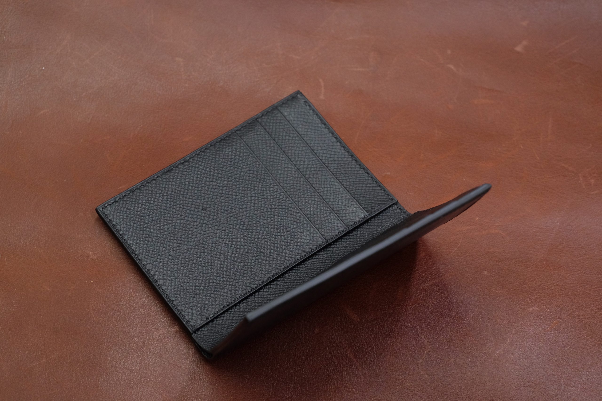 black epi leather wallet