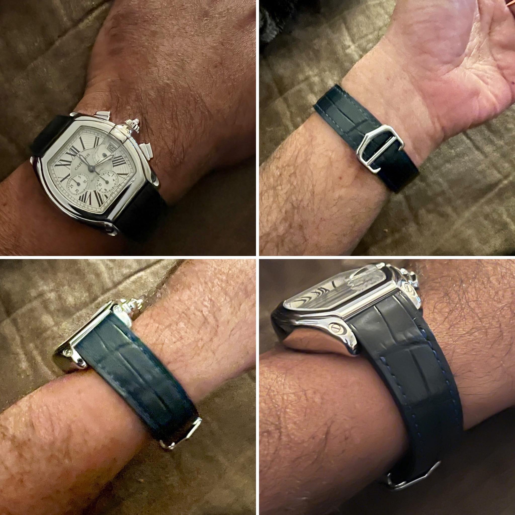 Custom Cartier Roadster 19mm 20mm leather strap